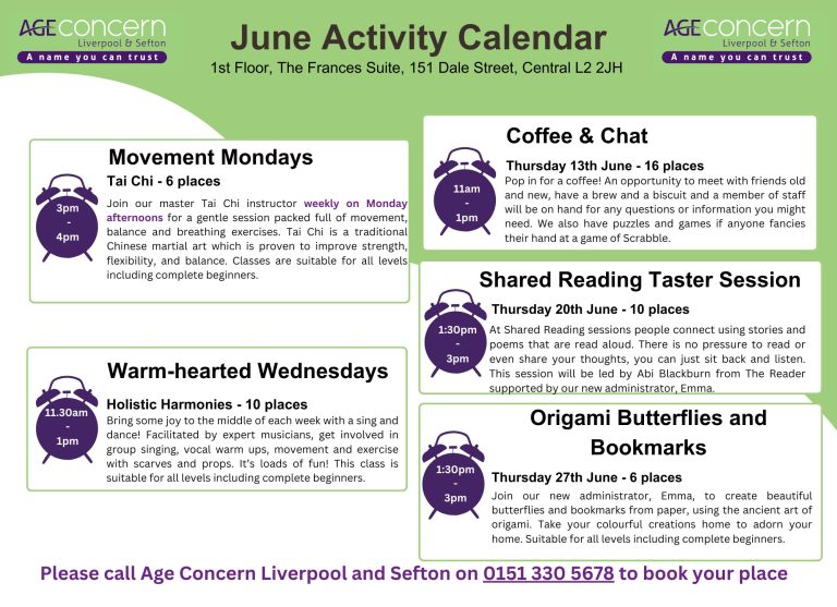 Activity Programme – Age Concern Liverpool & Sefton